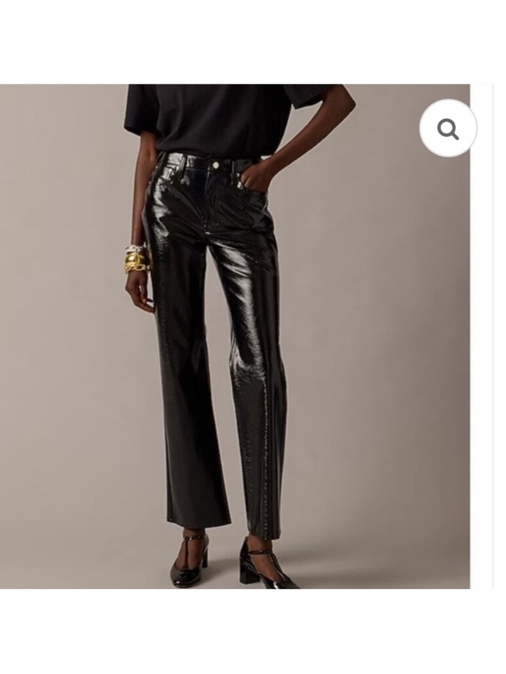 J.Crew Collection Faux Leather Pants High Rise Demi Boot Crop Black Size 28 NWT - Picture 10 of 10